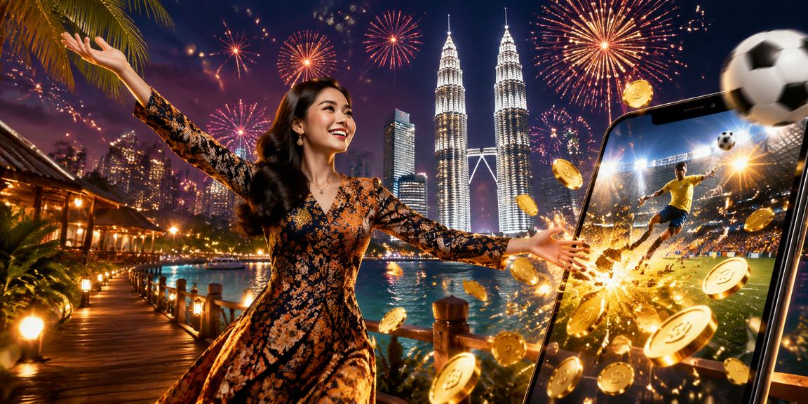Pemain kasino Kuala Lumpur dengan telefon bimbit dalam suasana batik Malaysia